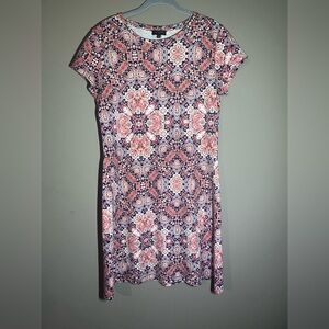 The Limited Pink and Blue Geometric Mini Dress